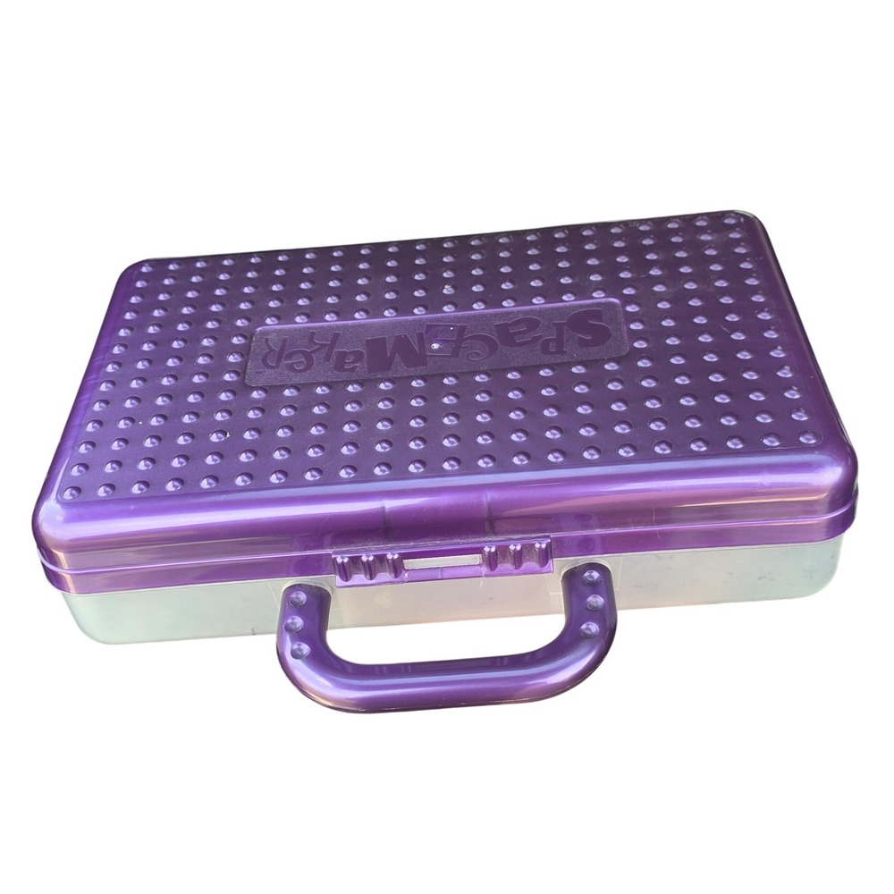 Vintage 90s SpaceMaker Pencil Box Purple Eldon School Supply Storage Case